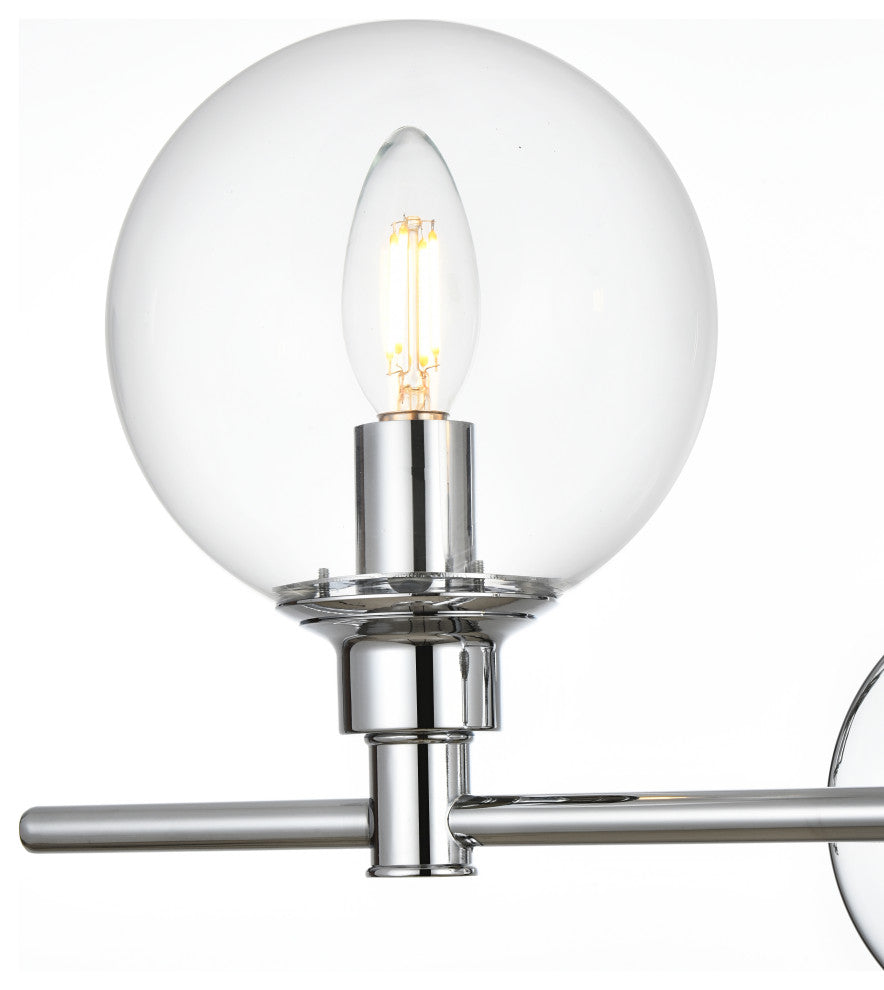 2 Light Chrome And Clear Bath Sconce
