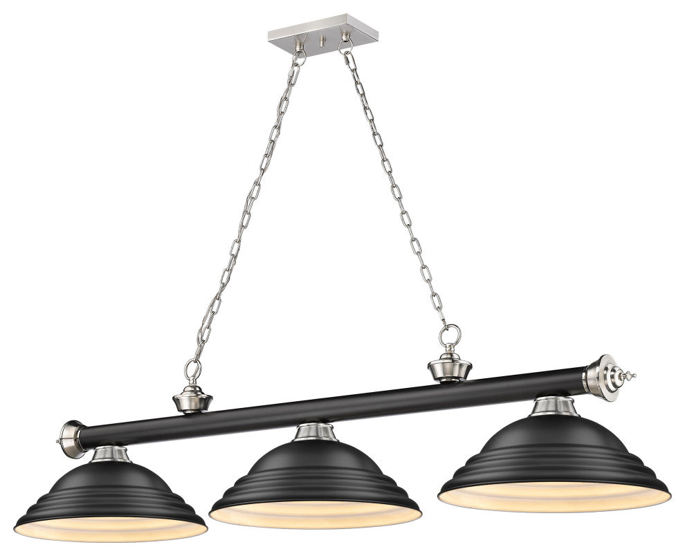 Zlite 2306-3MB-BN-SMB 3-Light Billiard, Matte Black
