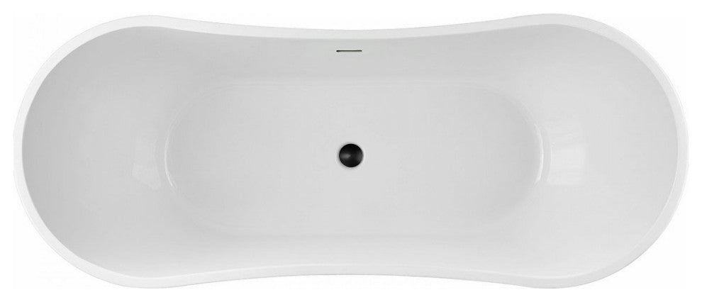 Philo 59 Inch Acrylic Double Slipper Freestanding Tub