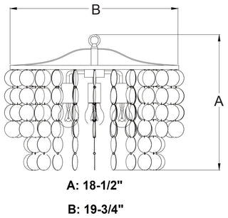 Elsa Capiz Shell 19.75" 3 Light Pendant Natural Brass