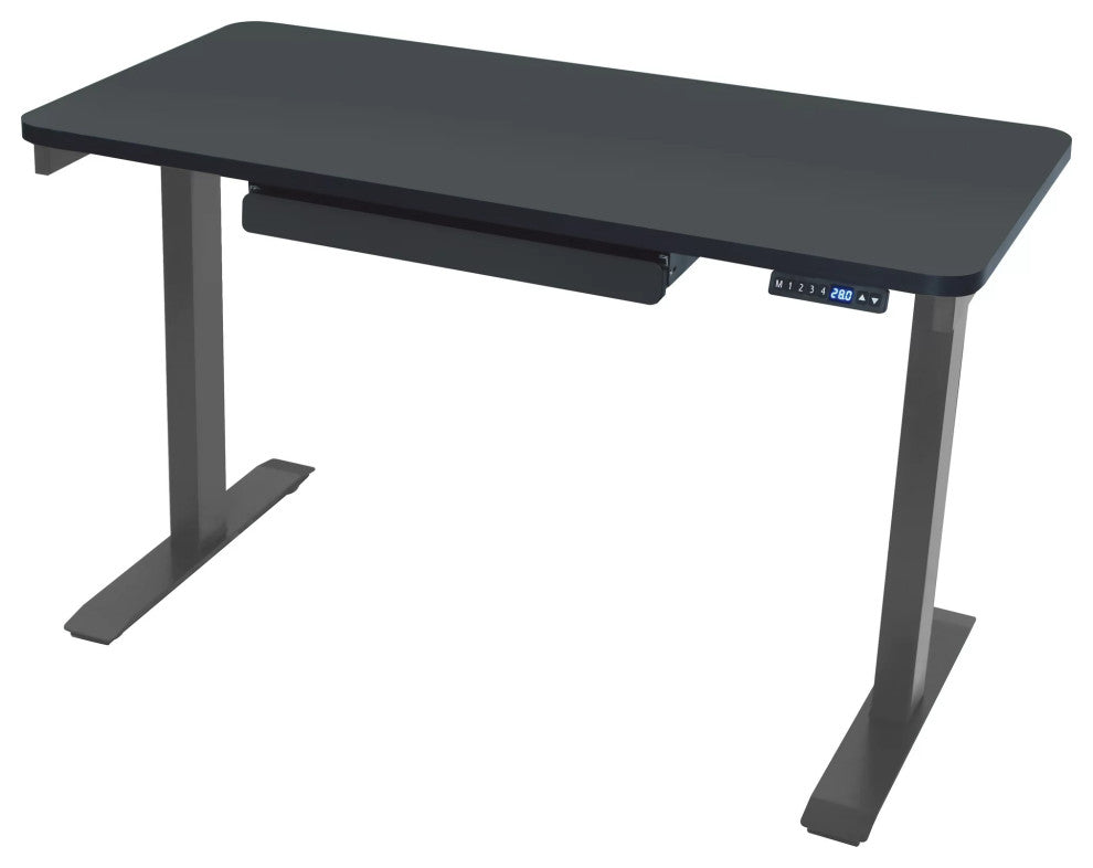Electric Desk, Metal Legs & Adjustable Top With Motorized Control System, Black