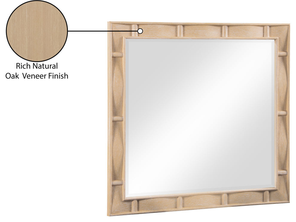 Weave Oak Veneer Mirror, Natural