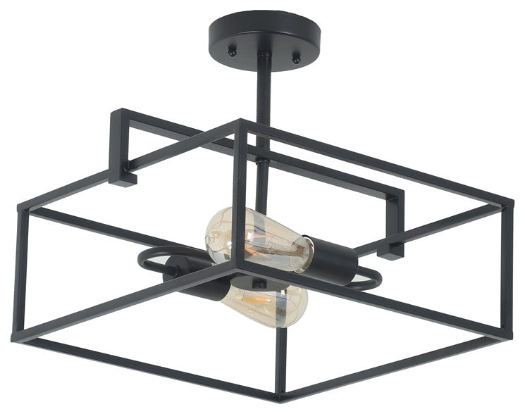 CHLOE Lighting CH6H410BK14-SF2 NOLAN Farmhouse 2 Light Square Ceiling Pendant