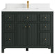 Sonoma 42 Single Sink Reeded Bath Vanity in Dark Forest Green 1.5" White Quartz