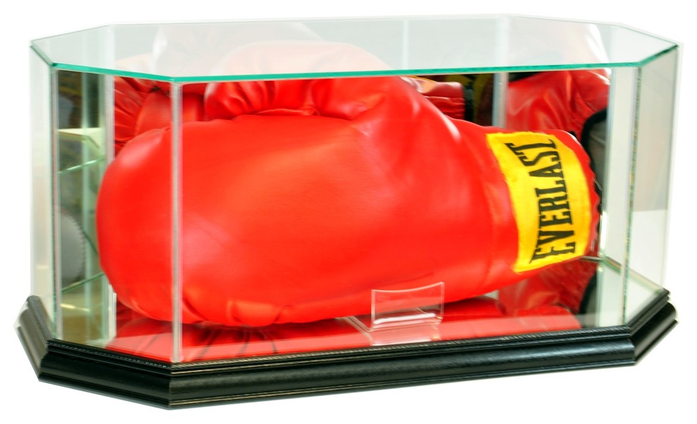 Octagon Glass Full Size Boxing Glove Display Case, Black