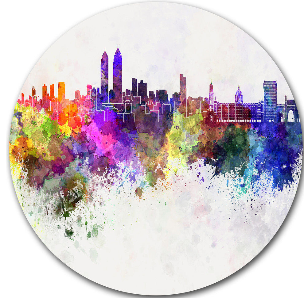 Mumbai Skyline, Cityscape Round Wall Art, 36"