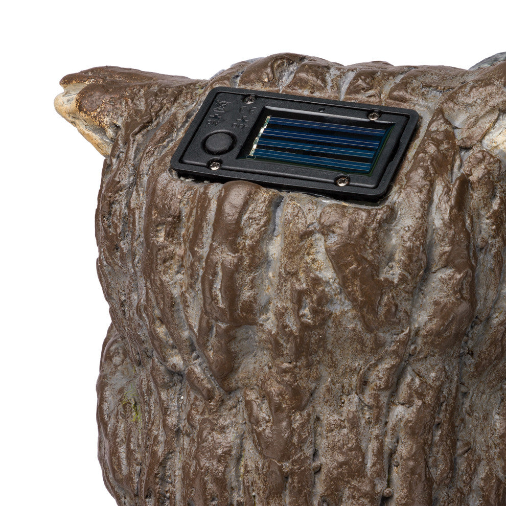 Solar 3-Stacked Binocular Owls Statue with LED Lights