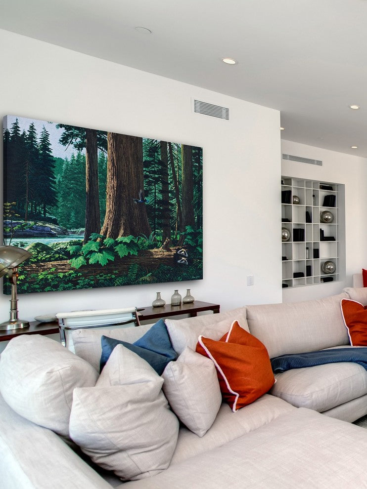"Racoon Family" Painting Print on Wrapped Canvas