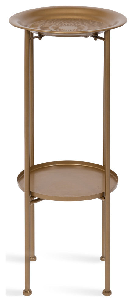 Mahdavi Plant Stand Table, Gold, 12x12x27