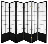 6' Tall Zen Shoji Screen, Black, 6 Panels