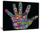 "Rainbow Hand With Multi Colors" Abstract Digital Art Canvas Print