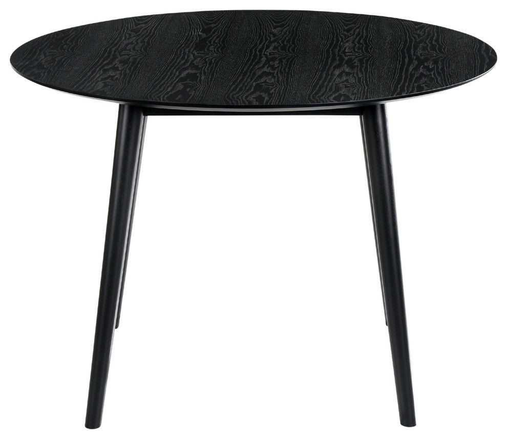 Arcadia and Talulah Round and Wood 5-Piece Dining Set, Gray and Black, 42"