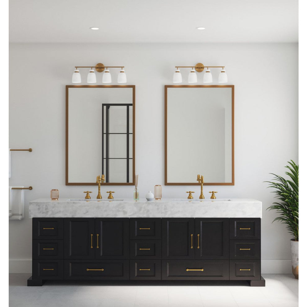 Lexie Collection Contemporary Vanity Light, Brushed Gold
