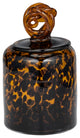 Glass, 8" Jar, Knot Lid Tortoise