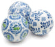 4" Blue and White Decorative Porcelain Ball Set