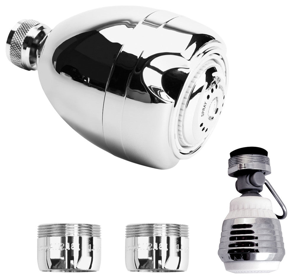 HydroSAVER Water Conservation Kit Showerhead, Kitchen Aerator, 2 Bath Aerator