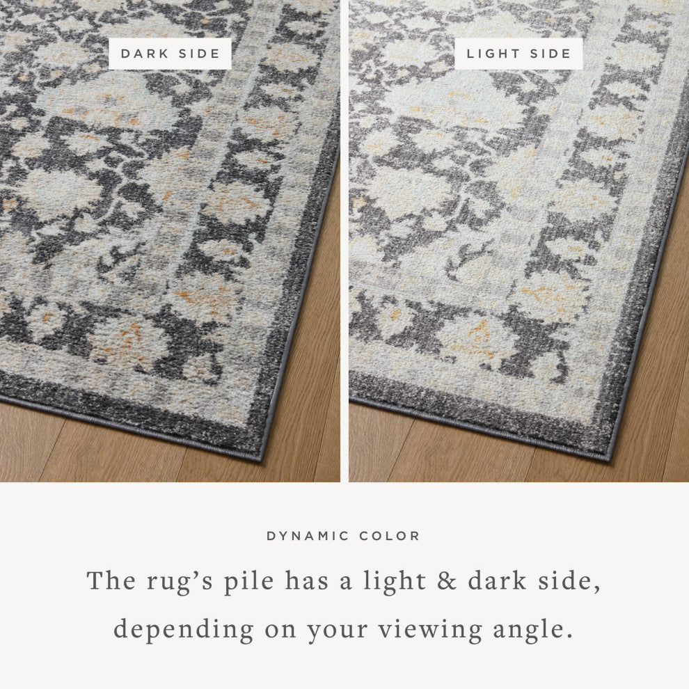 Loloi II Monroe Charcoal / Natural 5'-3" x 7'-9" Area Rug