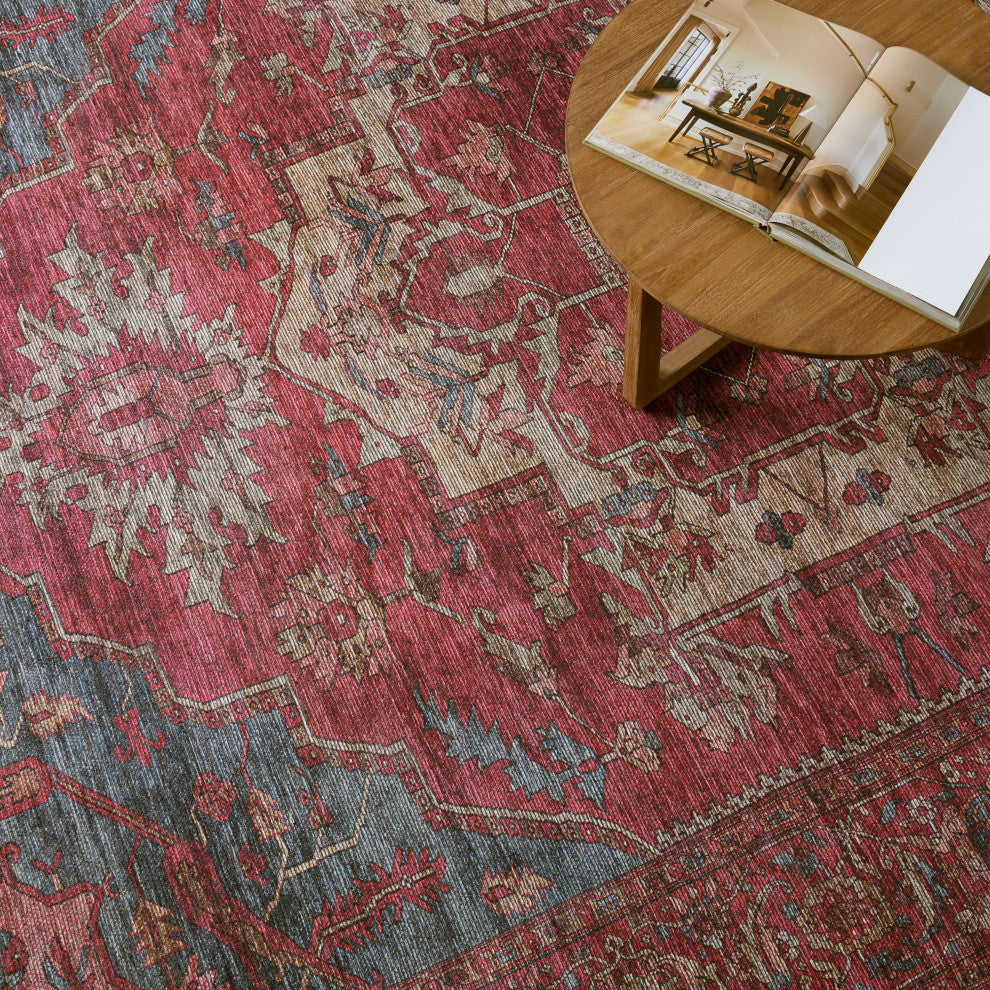 Vibe by Jaipur Living Gloria Medallion Red/ Blue Area Rug 5'3"X8'