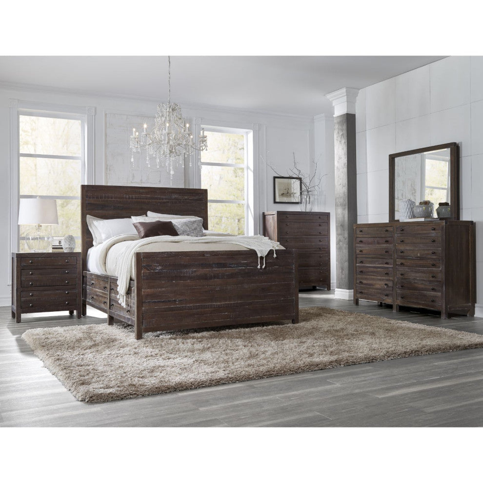 Townsend King Solid Wood Storage Bed in Java
