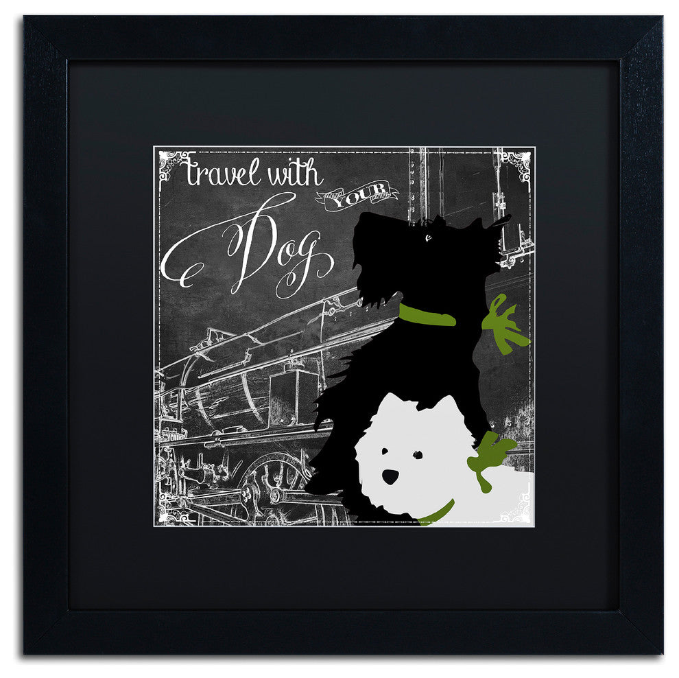 Color Bakery 'Travel With Your Dog', Black Frame, Black Mat, 16x16