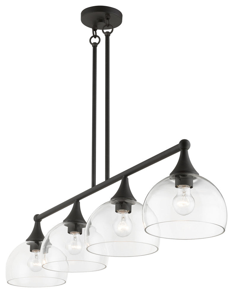4 Light Bronze Large Linear Chandelier