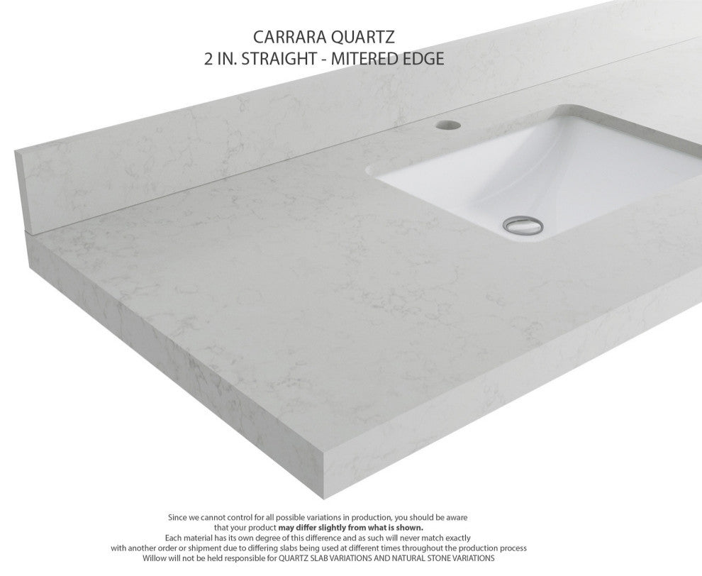Cambridge 60" Single Bathroom Vanity in Evergreen 2" Carrara Quartz
