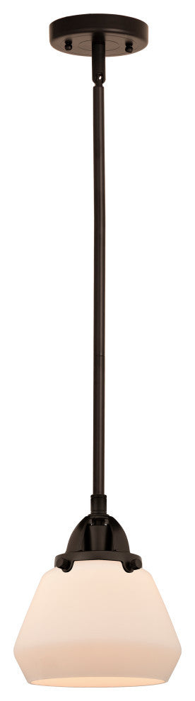 Fulton Mini Pendant, Oil Rubbed Bronze, Matte White, Matte White