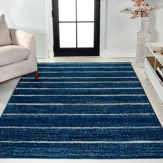 Williamsburg Minimalist Stripe Rug, Navy/Cream, 8 Ft. X 10 Ft.