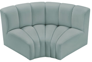 Arc Vegan Leather Upholstered 2-Pc. Inward Curved Modular Sectional, Green