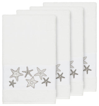 Lydia 4-Piece Embellished Bath Towel Set, White