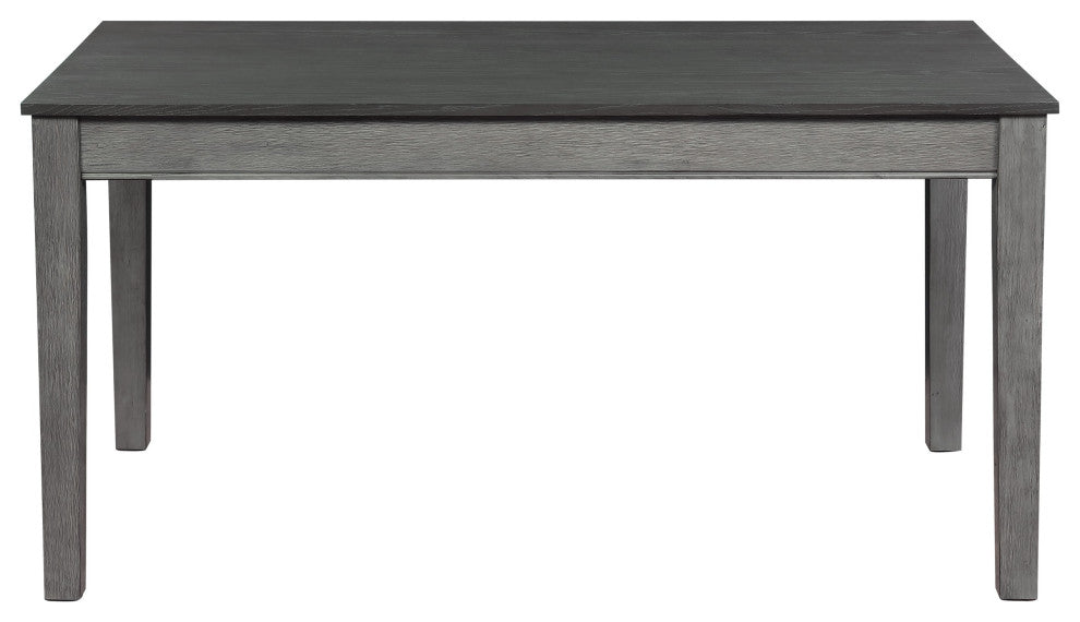 Benzara BM220887 Wooden Dining Table with 2 Drawers and Tapered Legs, Gray