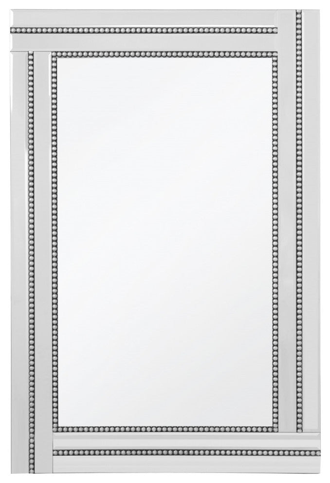 Silver Beaded Frame Mirror