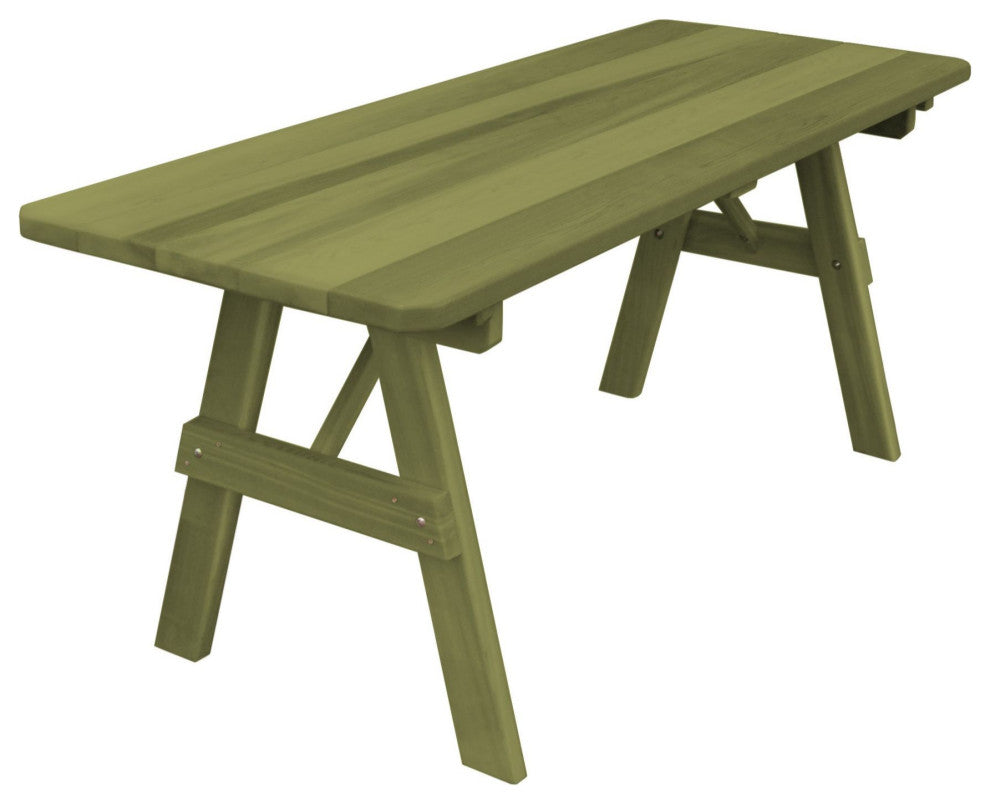 Traditional Cedar Table, Linden Leaf Stain, 6 Foot