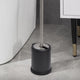 Toilet Brush Set with Stainless Steel Handle, Folding Lid and Removable Insert, Black