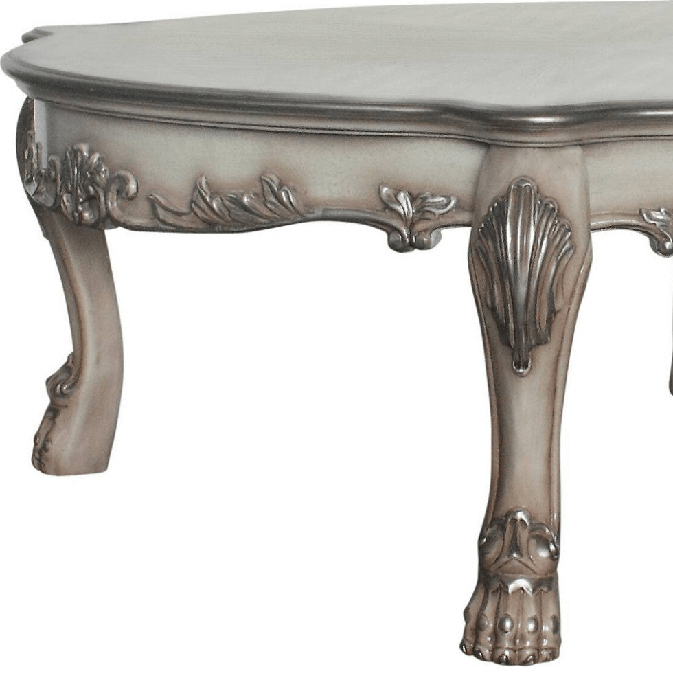 54" Bone Solid And Manufactured Wood Coffee Table