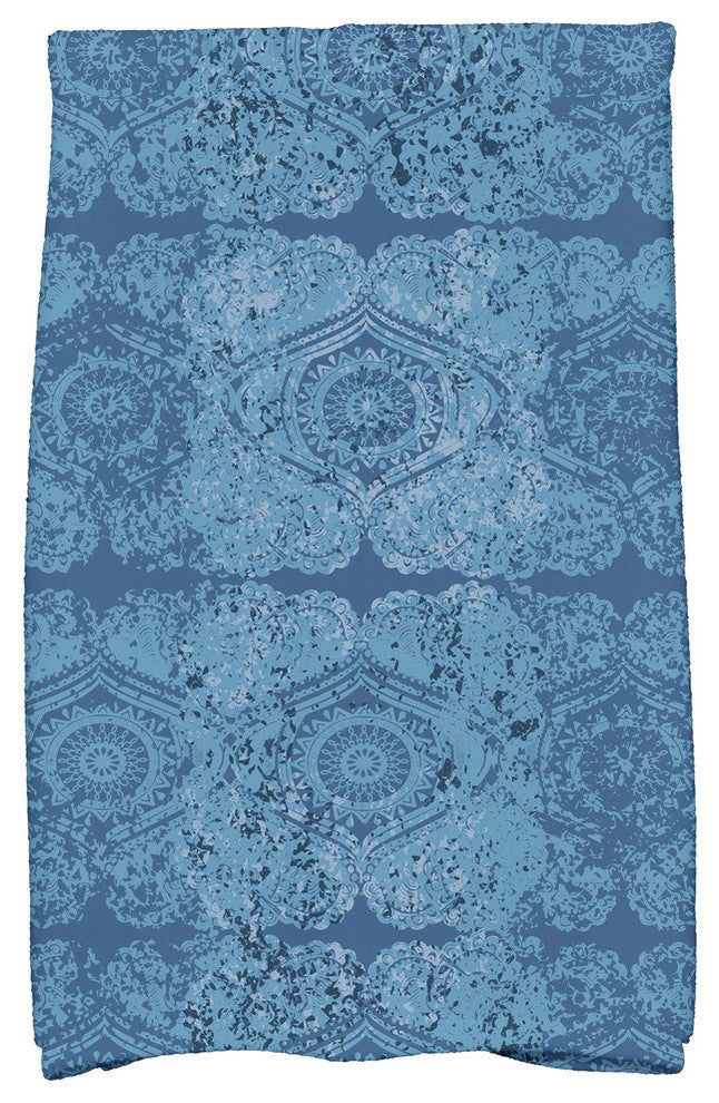 Patina Geometric Print Hand Towel, Blue