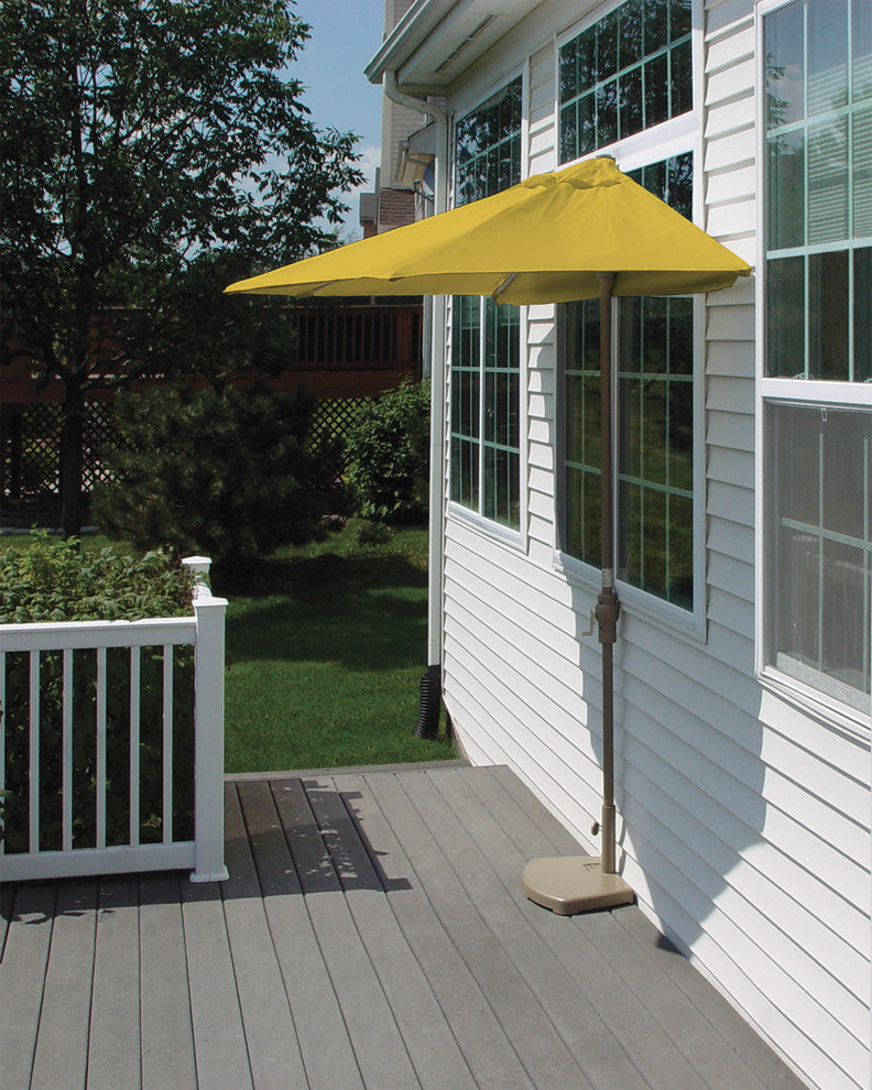 off-The-Wall Brella Half Umbrella, Yellow, 9', Sunbrella Fabric