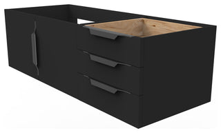 CastelloUSA Alpine 48" Wall Mounted Vanity, Base Only, Black, Black Handles