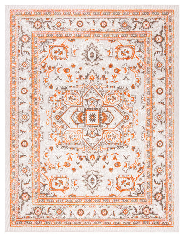Safavieh Indoor-Outdoor Cabana Collection, CBN680 Rug, Beige/Orange, 9'x12'