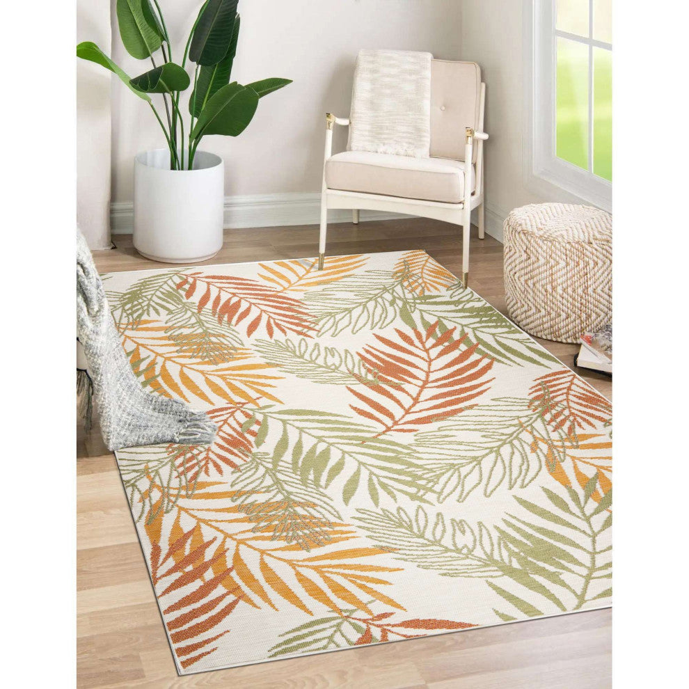 Plaza Vines Reversible Indoor/Outdoor Area Rug, Tropical, 2'x3'