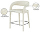 Sylvester Faux Leather Stool, Cream