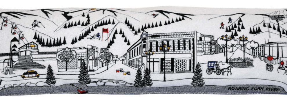 46" White Aspen Daylight Skyline Lumbar Decorative Pillow