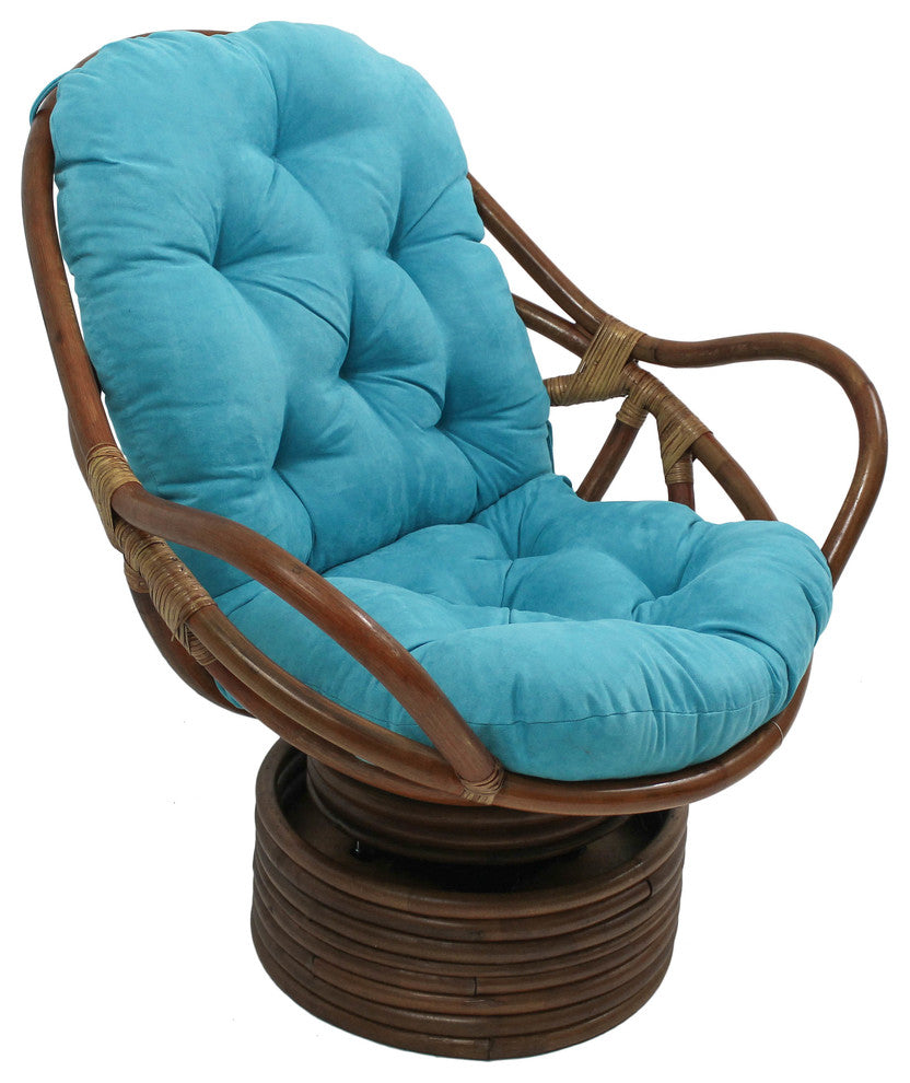48"x24" Solid Micro Suede Swivel Rocker Cushion, Aqua