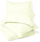 100% Microfiber Solid 3PC Duvet Cover Set, Ivory, Full/Queen