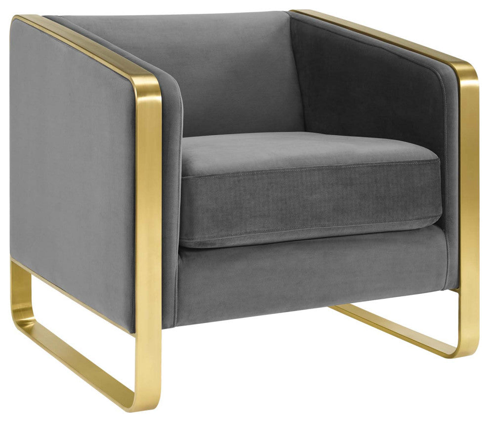 Visualize Accent Club Lounge Performance Velvet Armchair