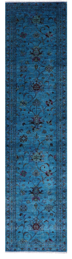Runner Full Pile Overdyed Tabriz Hand Knotted Rug 2' 8" X 11' 2" - Q12740