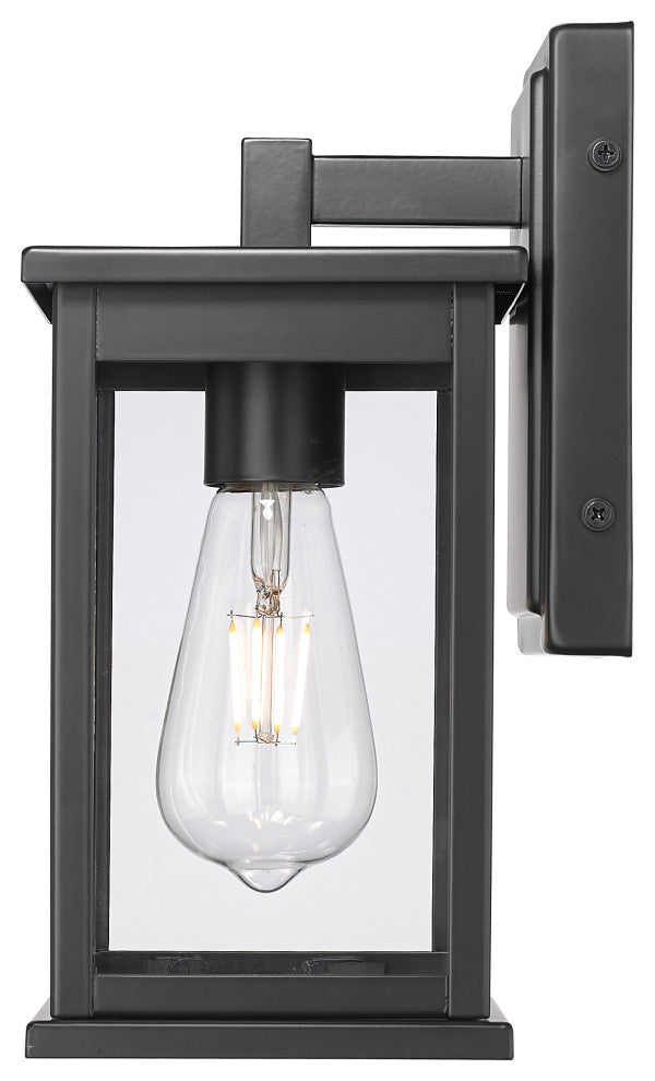 1 Light 7 in. Powder Coated Black Outdoor