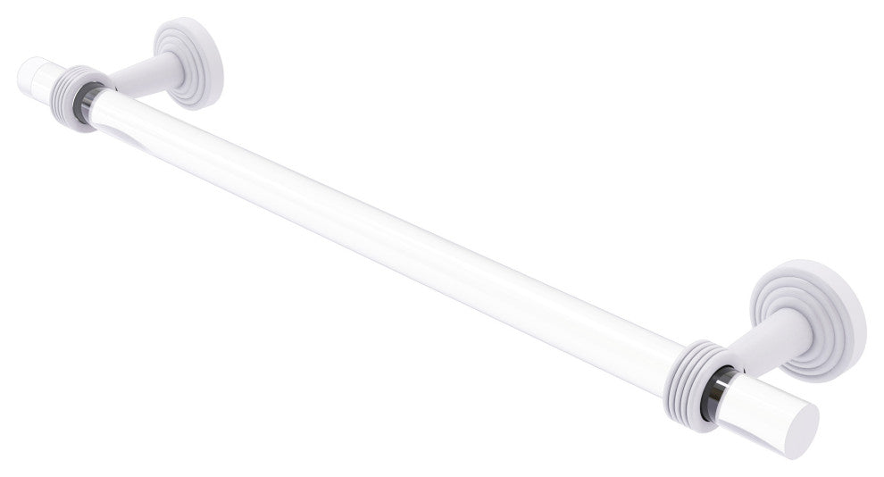 Pacific Beach 24" Towel Bar with Groovy Accents, Matte White