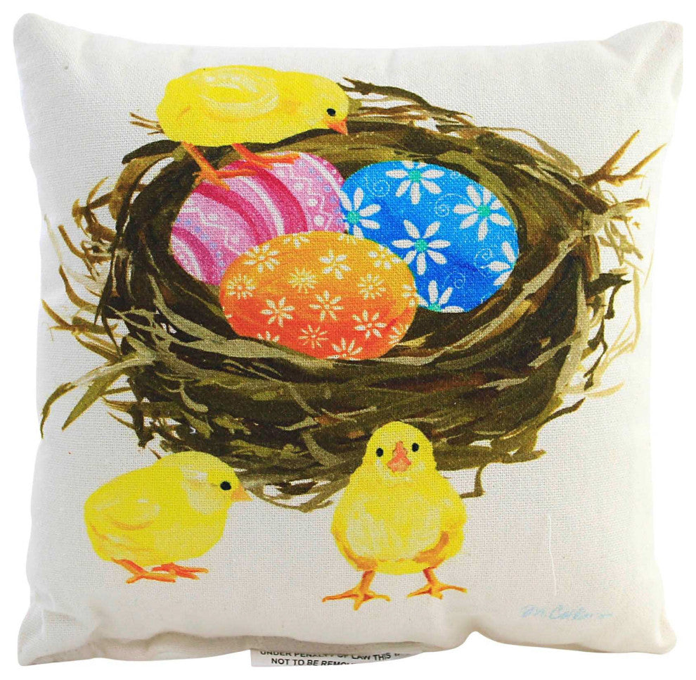 Home Decor Chicks And Nest Pillow Cotton Easter Decorated Eggs C860543294