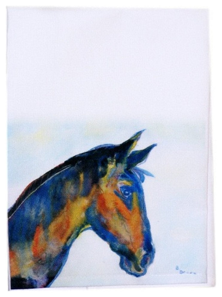 Betsy Drake Blue Horse Guest Towel